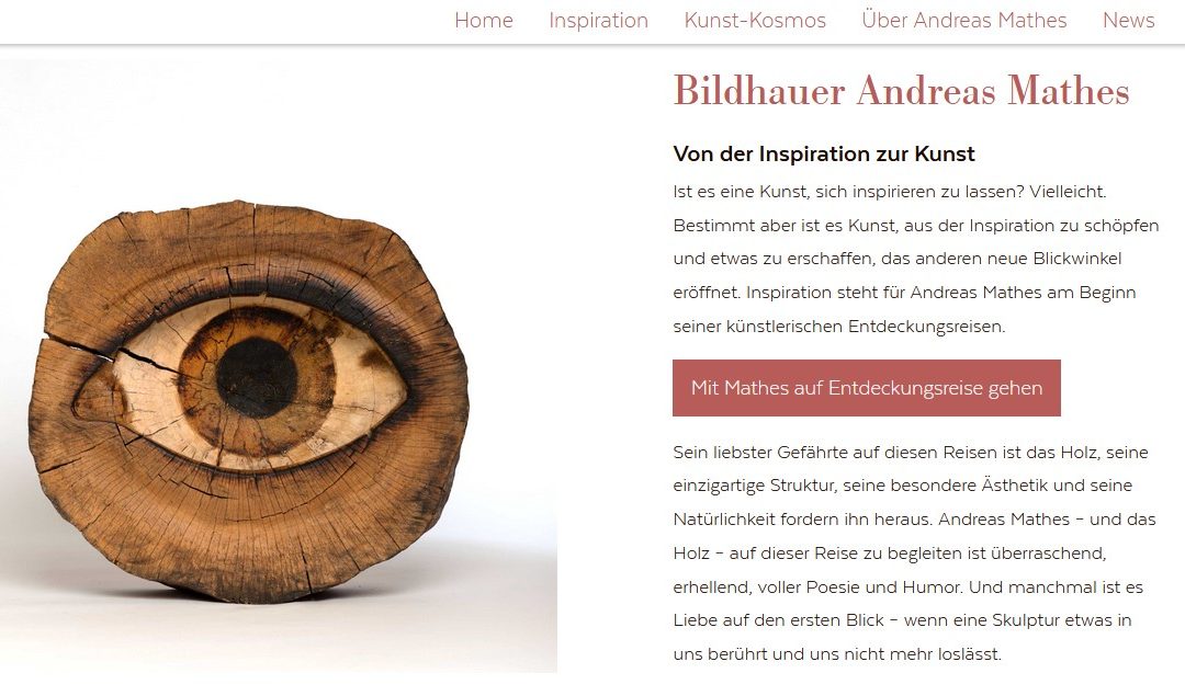 Zowack PR hat für den Bildhauer Andreas Mathes eine neue Website entwickelt